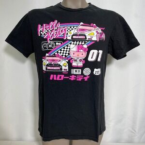 Hello Kitty Sanrio Racing JDM Tokyo Speed Black Pink T-Shirt Women's MEDIUM